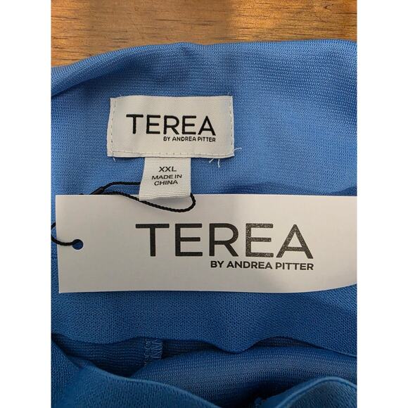 NWT TEREA by Andrea Pitter Women’s Maxi Dress XXL Blue Slip Plus Fall Layering - Picture 5 of 7